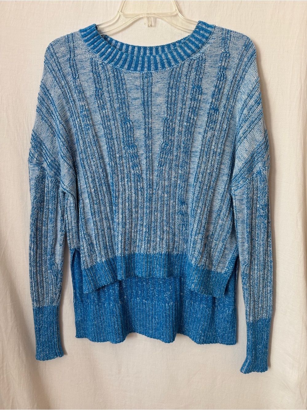 Blue Marled Cable Knit Oversized Sweater Pilcro XS